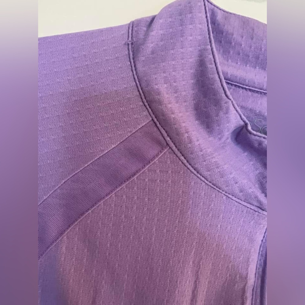 NWT San Soliel ladies golf purple 1/4 zip, size L - Picture 4 of 5